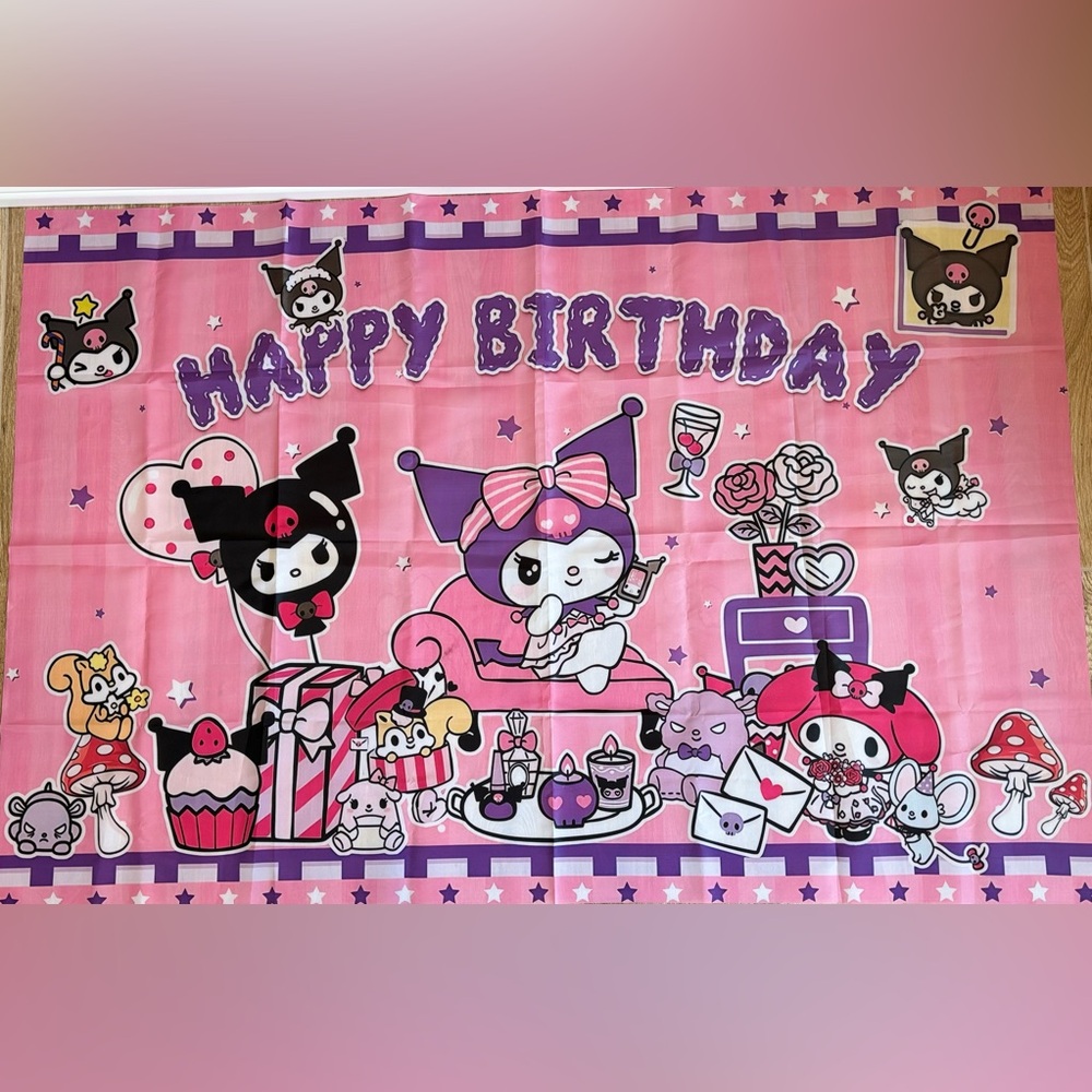 Kuromi Backdrop Banner. Measured in are in photos